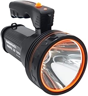 Ambertech Recargable 7000 Lumenes Super Brillante Reflector LED Spotlight Linterna antorcha Linterna con Luz nitida
