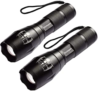 FAGORY Taschenlampe Mini LED Alta Potencia Mano Impermeable- Potentes 1000 Lumenes- 5 Modos- Zoomable Flashlight Luz- Linternas Tactica Militar para Ciclismo Camping Montanismo [2 Paquetes]