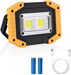 flintronic Foco LED Recargable COB Luz de Trabajo Portatil 3 Modos 20W&1500LM Resistente al Agua- Baterias Recargables Incorporadas
