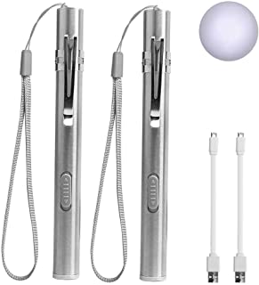 LEAGY Lumieres de stylo pour les infirmieres Lampe de poche rechargeable par USB Lampes de poche 2 lampes blanches pour etudiants en medecine