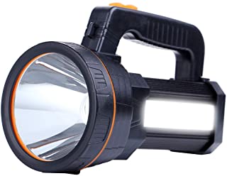 Potente linterna recargable LED AF-WAN- portatil- para hacer busqueda- linterna superbrillante- 9000 mAh y 7000 lumenes- impermeable- foco reflector lateral- linterna con USB que carga el telefono