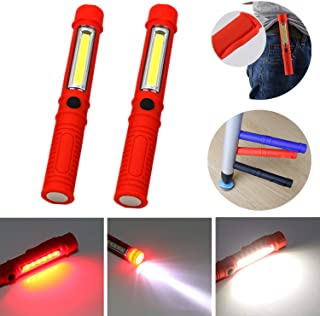 STARPIA LED Linterna de Trabajo Magnetica- Base Iman & Clip- COB Lampara de Inspeccion Luz de Trabajo Super Brillo para Auto Emergencia Reparacion Coche Camping Casa (Naranja)